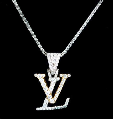 lv necklace|14k louis vuitton necklace.